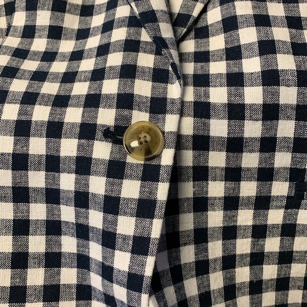 J Crew Re-Imagined Linen Blend One Button Buffalo Check Blazer - Picture 5 of 15